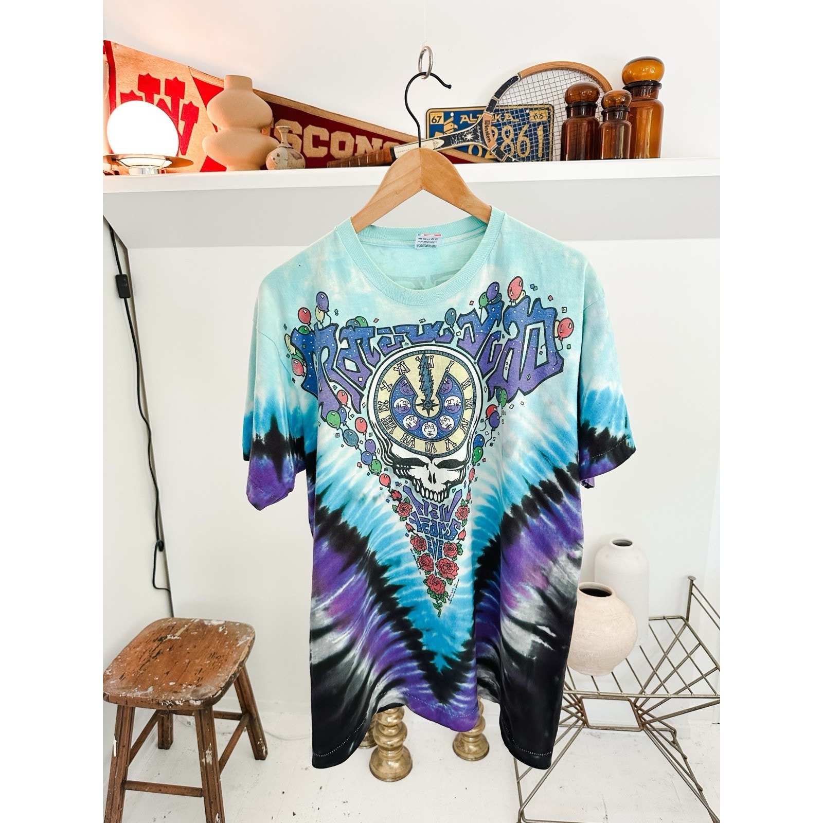 Vintage 1991 Grateful Dead New Years Eve Band T-Shirt Tie Dye Single Stitch Xl